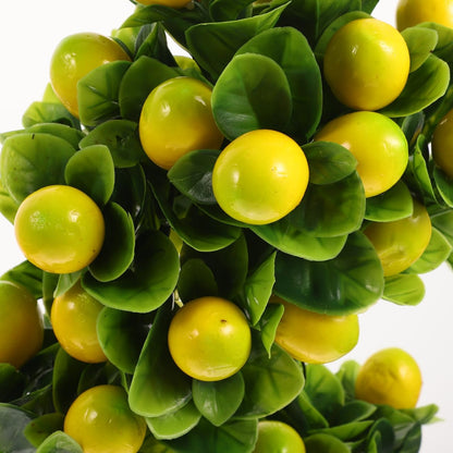 Artificial Lemon Tree Simulated Fruit Tree Potted Tabletop Decor Lifelike Faux Plant for Home Office Kitchen Indoor Outdoor Display 12.99 X 8.66 X 4.72 in