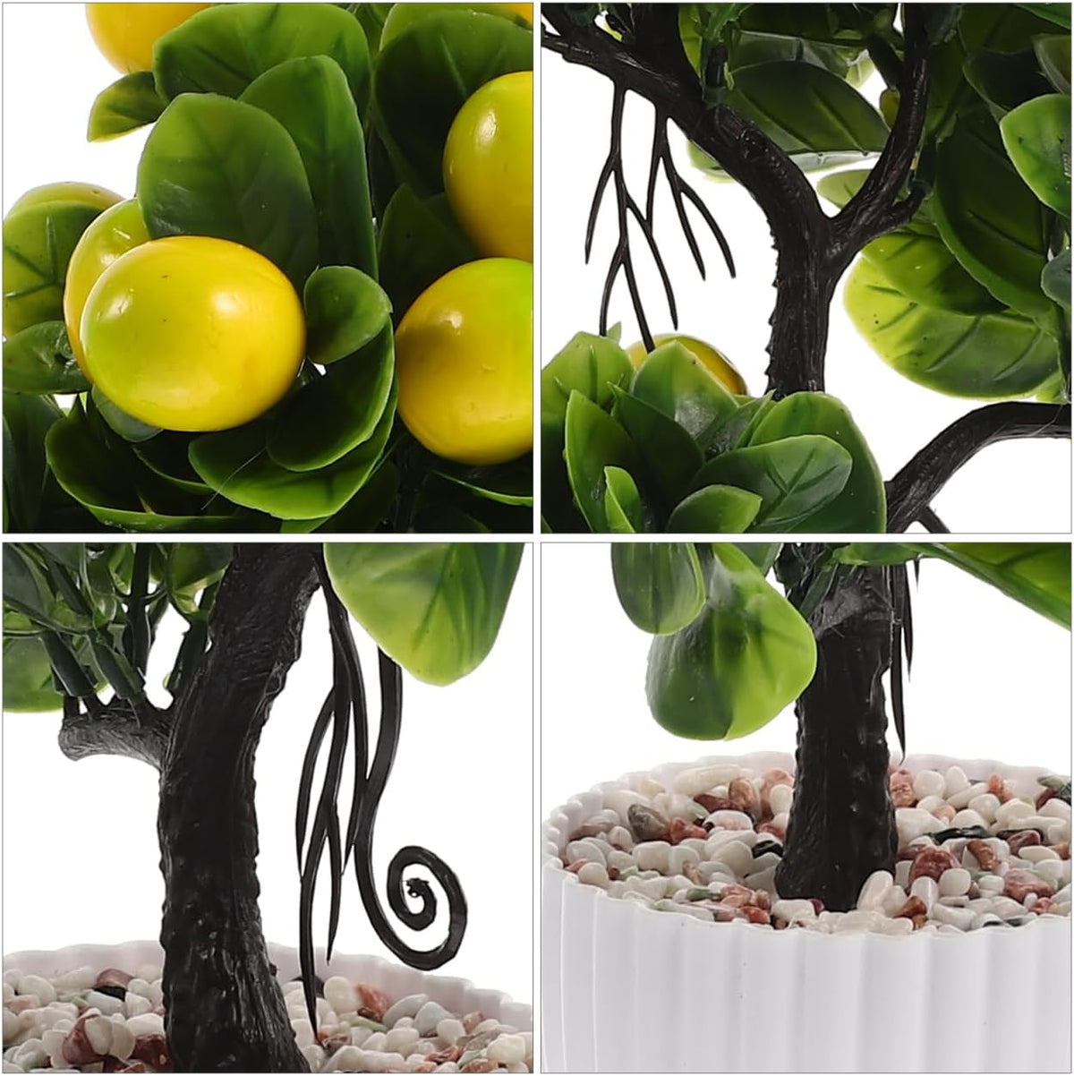 Artificial Lemon Tree Simulated Fruit Tree Potted Tabletop Decor Lifelike Faux Plant for Home Office Kitchen Indoor Outdoor Display 12.99 X 8.66 X 4.72 in