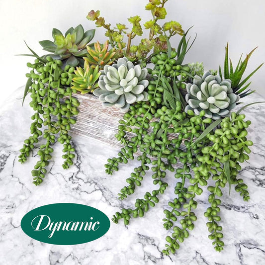 Meiliy 4pcs Artificial Succulent Plants Hanging Succulent Plants Faux Succulents Unpotted Branch String of Pearls Plant for Home Kitchen Office Wedding Garden Craft Art Indoor Decor