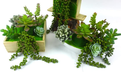 3 Pack Artificial Plant Succulent Plants Hanging String Pearls Plant Fake Lover Tears Plants ((Green&13.7 in)