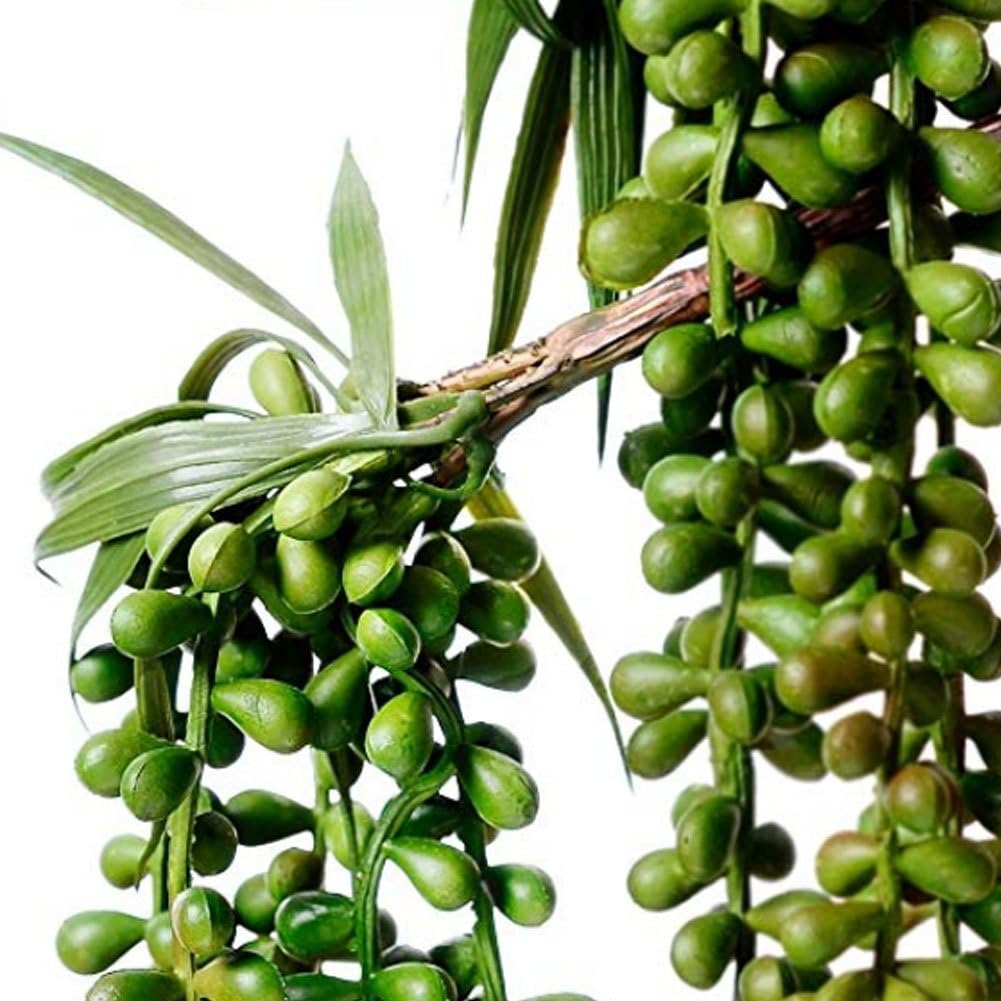3 Pack Artificial Plant Succulent Plants Hanging String Pearls Plant Fake Lover Tears Plants ((Green&13.7 in)