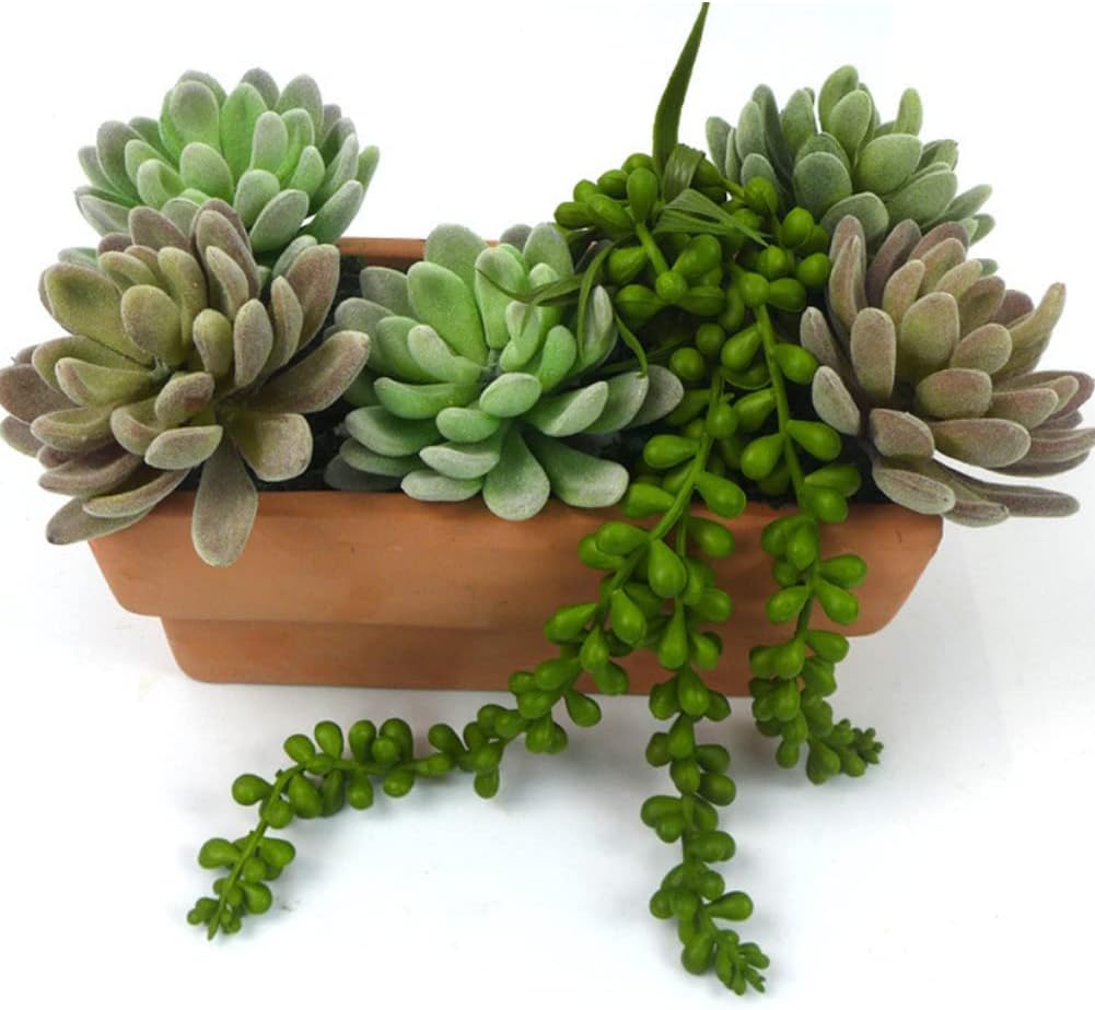 3 Pack Artificial Plant Succulent Plants Hanging String Pearls Plant Fake Lover Tears Plants ((Green&13.7 in)