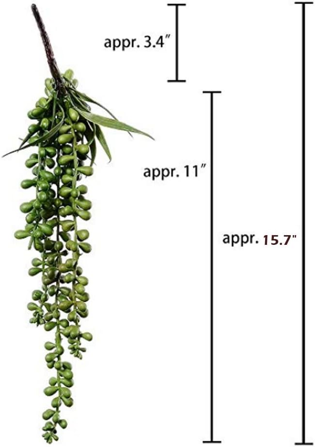 3 Pack Artificial Plant Succulent Plants Hanging String Pearls Plant Fake Lover Tears Plants ((Green&13.7 in)