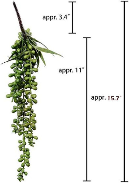 3 Pack Artificial Plant Succulent Plants Hanging String Pearls Plant Fake Lover Tears Plants ((Green&13.7 in)