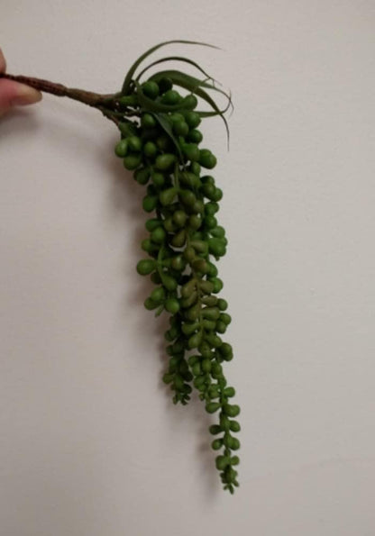 3 Pack Artificial Plant Succulent Plants Hanging String Pearls Plant Fake Lover Tears Plants ((Green&13.7 in)
