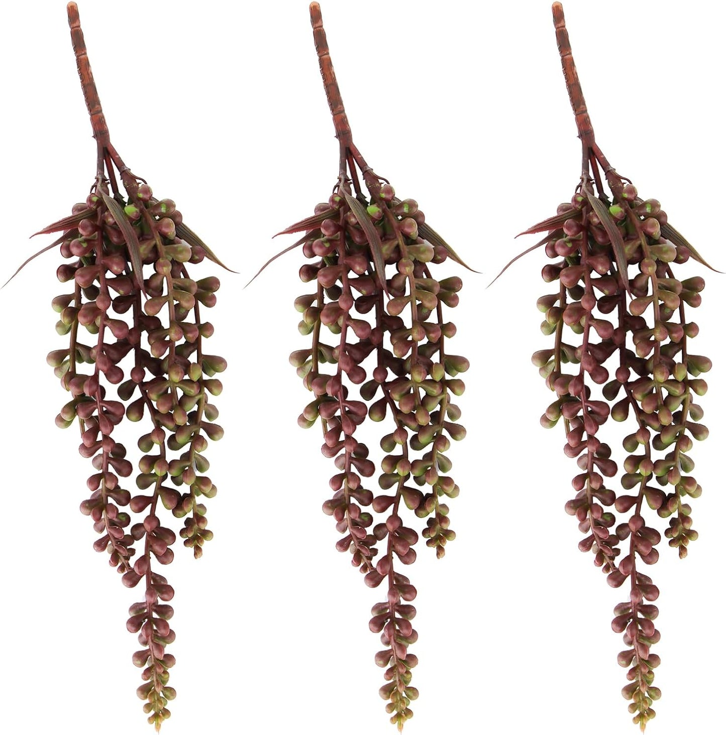 3 Pack Artificial Plant Succulent Plants Hanging String Pearls Plant Fake Lover Tears Plants ((Green&13.7 in)