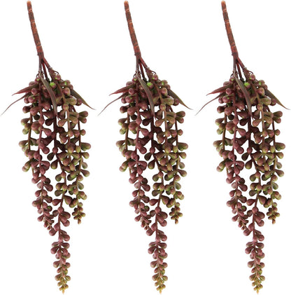 3 Pack Artificial Plant Succulent Plants Hanging String Pearls Plant Fake Lover Tears Plants ((Green&13.7 in)