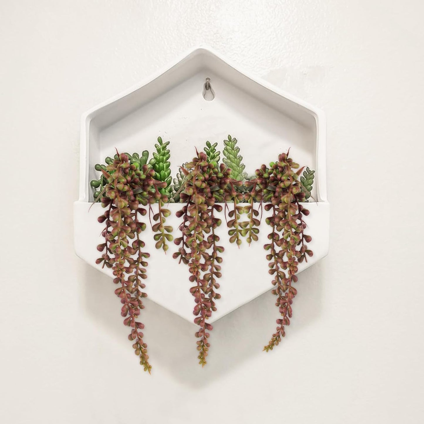 3 Pack Artificial Plant Succulent Plants Hanging String Pearls Plant Fake Lover Tears Plants ((Green&13.7 in)