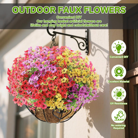 Artificial Flowers Fake Plants for Outdoors Summer Decoration