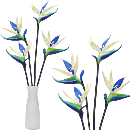 12 Pcs Bird of Paradise Artificial Plant 24 Inches Hawaiian Tropical Flowers Fake Rubber Strelitzia Faux Flowers Bouquet for Home Garden Office Wedding Indoor Outside Party Decor DIY (Yellow)