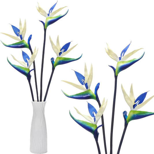 12 Pcs Bird of Paradise Artificial Plant 24 Inches Hawaiian Tropical Flowers Fake Rubber Strelitzia Faux Flowers Bouquet for Home Garden Office Wedding Indoor Outside Party Decor DIY (Yellow)