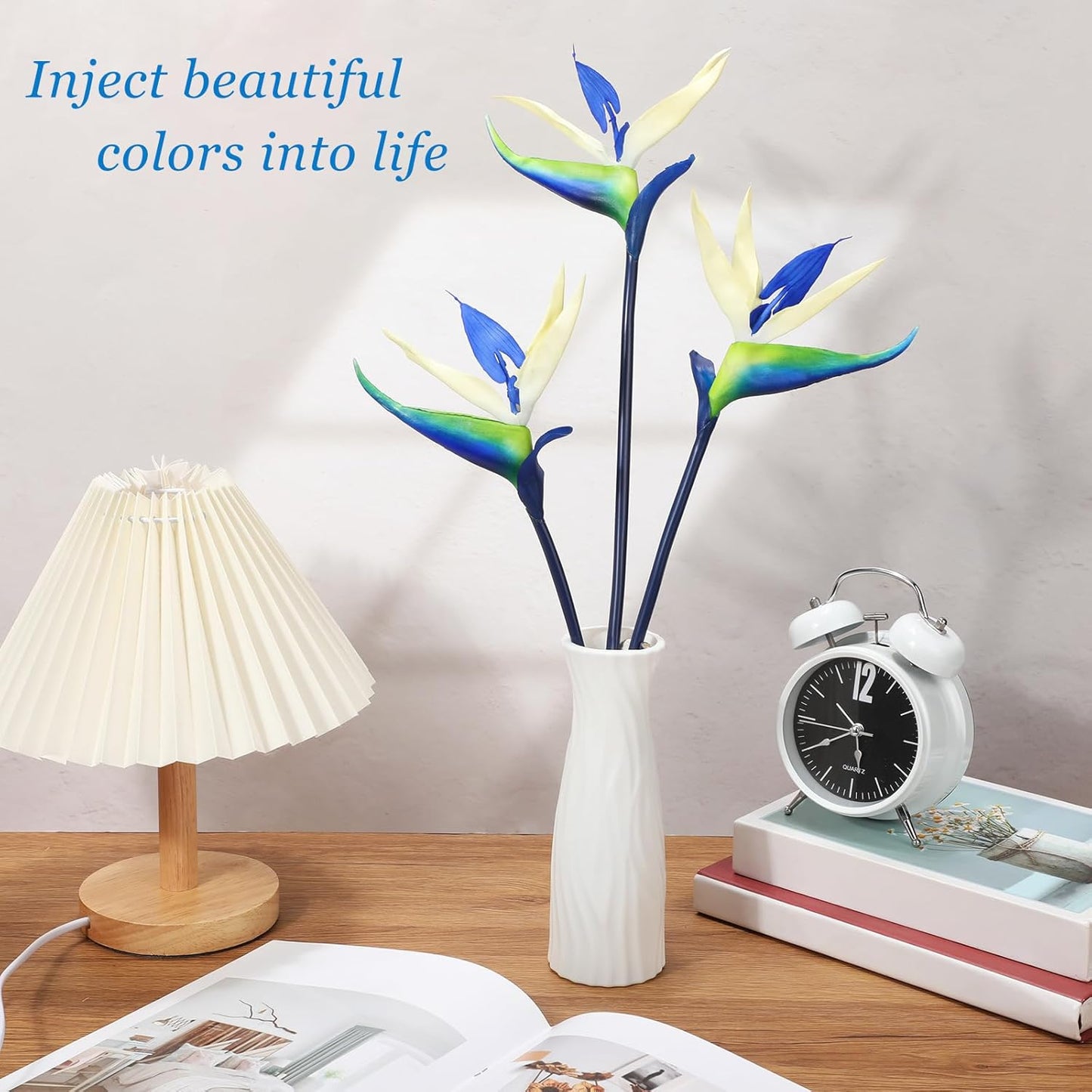 12 Pcs Bird of Paradise Artificial Plant 24 Inches Hawaiian Tropical Flowers Fake Rubber Strelitzia Faux Flowers Bouquet for Home Garden Office Wedding Indoor Outside Party Decor DIY (Yellow)