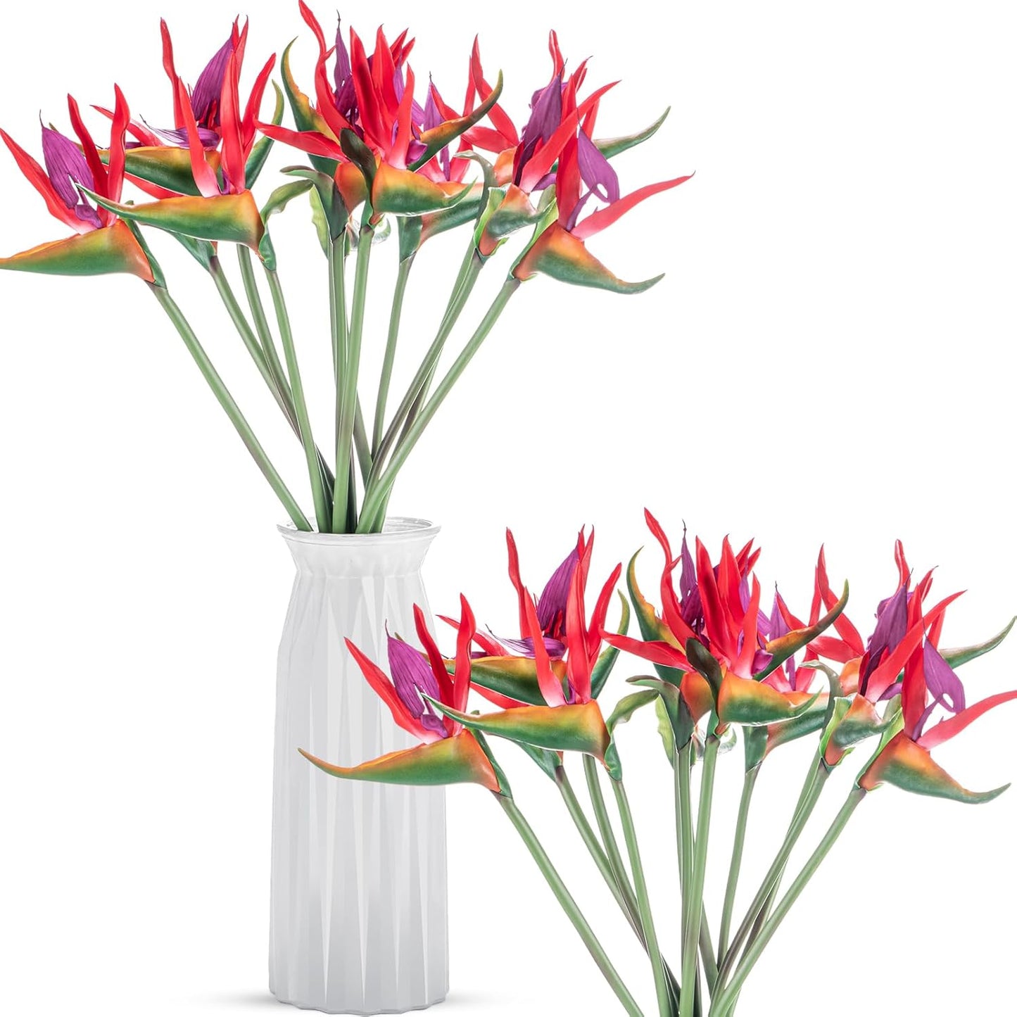 12 Pcs Bird of Paradise Artificial Plant 24 Inches Hawaiian Tropical Flowers Fake Rubber Strelitzia Faux Flowers Bouquet for Home Garden Office Wedding Indoor Outside Party Decor DIY (Yellow)