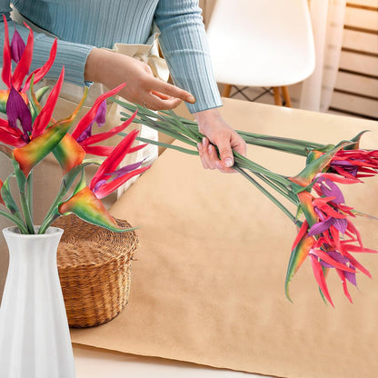 12 Pcs Bird of Paradise Artificial Plant 24 Inches Hawaiian Tropical Flowers Fake Rubber Strelitzia Faux Flowers Bouquet for Home Garden Office Wedding Indoor Outside Party Decor DIY (Yellow)