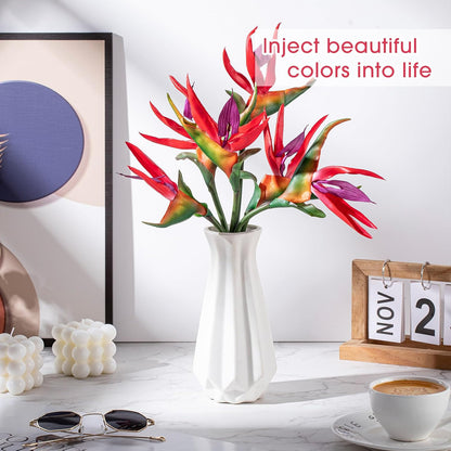 12 Pcs Bird of Paradise Artificial Plant 24 Inches Hawaiian Tropical Flowers Fake Rubber Strelitzia Faux Flowers Bouquet for Home Garden Office Wedding Indoor Outside Party Decor DIY (Yellow)