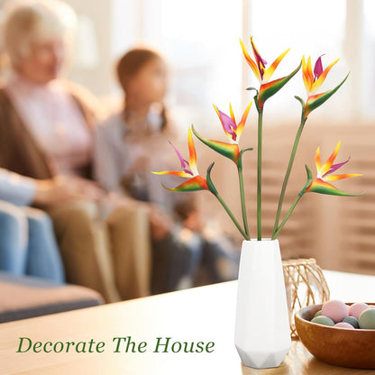 12 Pcs Bird of Paradise Artificial Plant 24 Inches Hawaiian Tropical Flowers Fake Rubber Strelitzia Faux Flowers Bouquet for Home Garden Office Wedding Indoor Outside Party Decor DIY (Yellow)