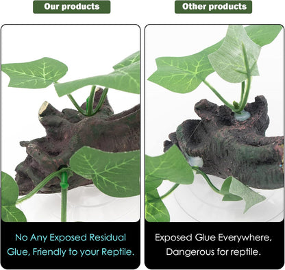 Reptile Corner Branch Terrarium Plant Decoration with Suction Cup for Amphibian Lizard Snake Climbing