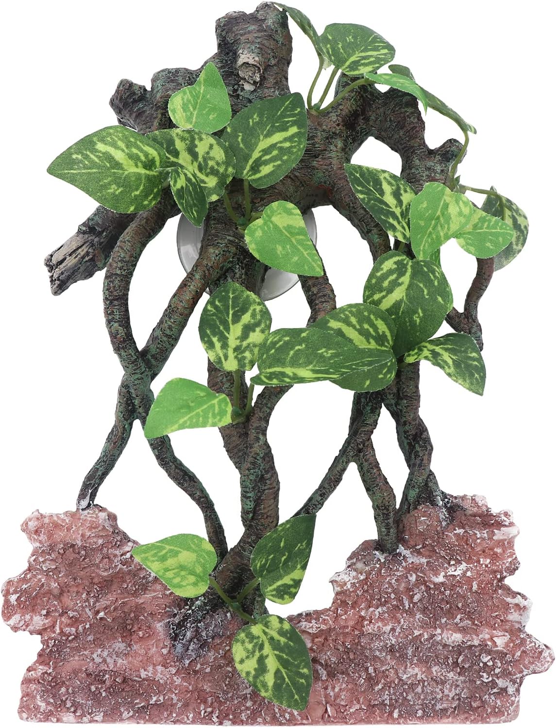 Reptile Corner Branch Terrarium Plant Decoration with Suction Cup for Amphibian Lizard Snake Climbing
