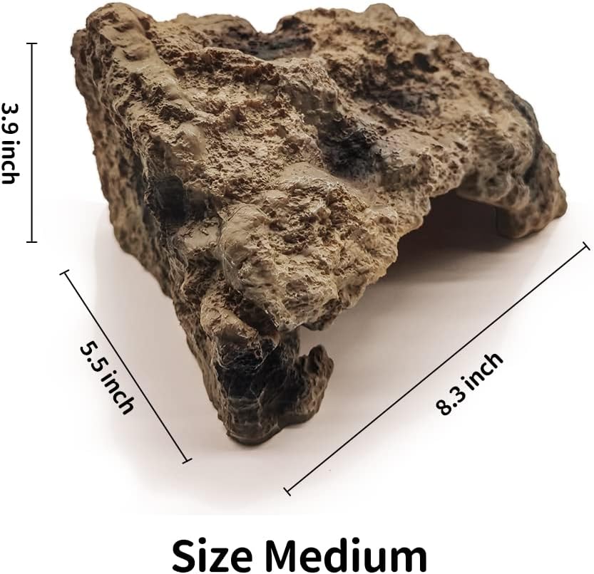 Reptile Hide Bearded Dragon Cave Hideouts Habitat Décor for Snake (Medium)