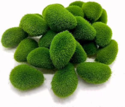 25Pcs Artificial Moss Rocks Fake Green Moss Decor for Floral Arrangements Fairy Gardens and DIY Crafting(Green)