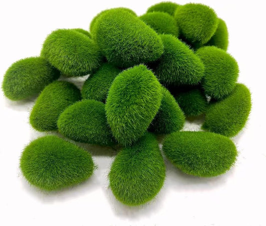 25Pcs Artificial Moss Rocks Fake Green Moss Decor for Floral Arrangements Fairy Gardens and DIY Crafting(Green)