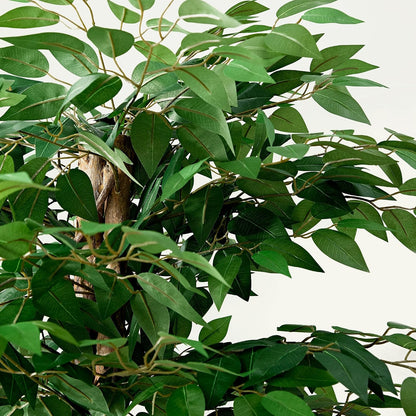 Ficus Tree Artificial 6 Feet, Tall Faux Tree in Pot, Fake Floor Plant with Realistic Tree Branch & Silk Leaves for Home Office Indoor Decor