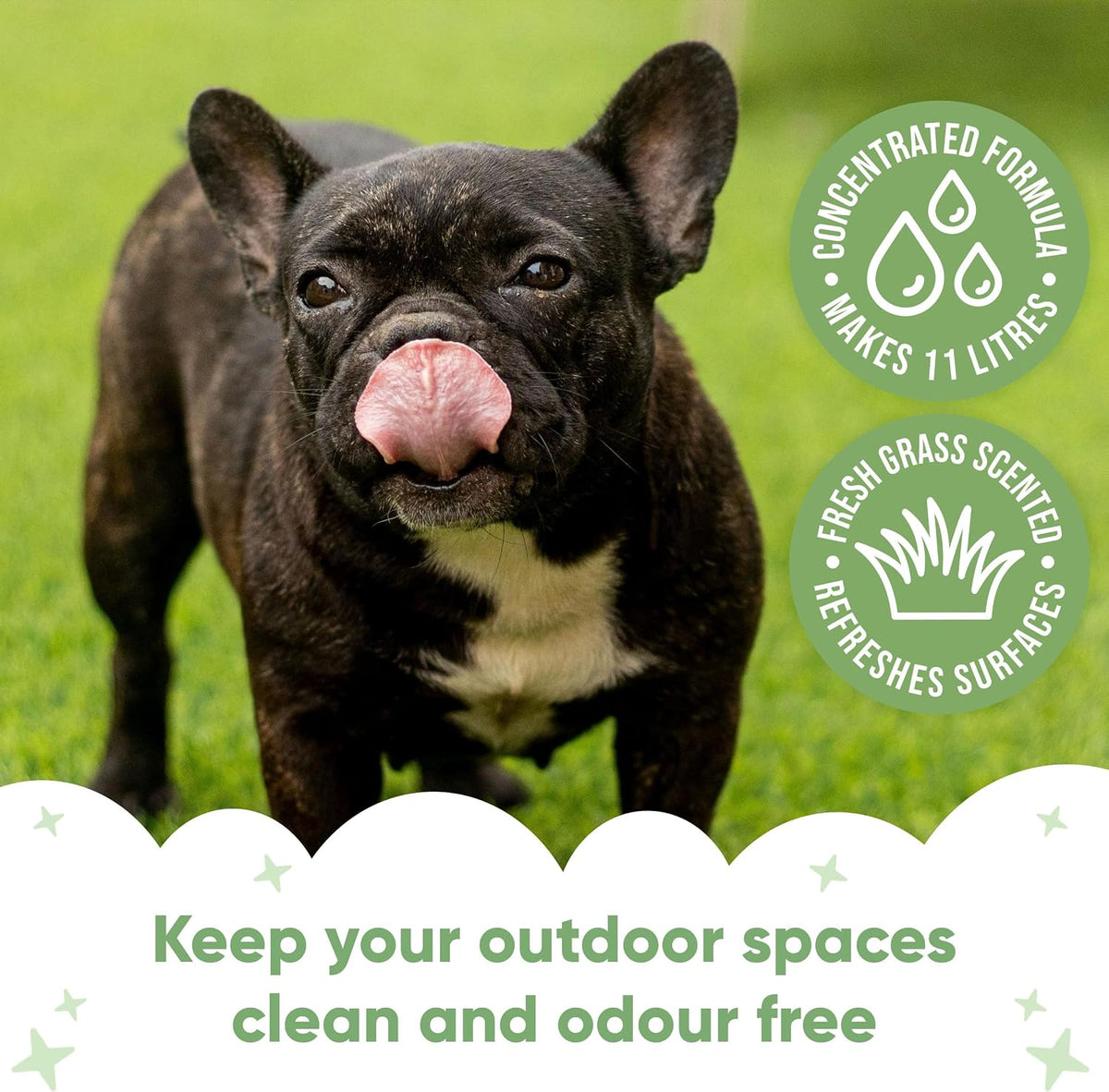 Artificial Grass Cleaner Concentrate - Fresh Grass Scent - 1L - Outdoor Surface Cleaner for Synthetic Lawns & Patios, Fast Acting Odour Remover & Sanitiser, Makes 11L, Covers up to 100m²