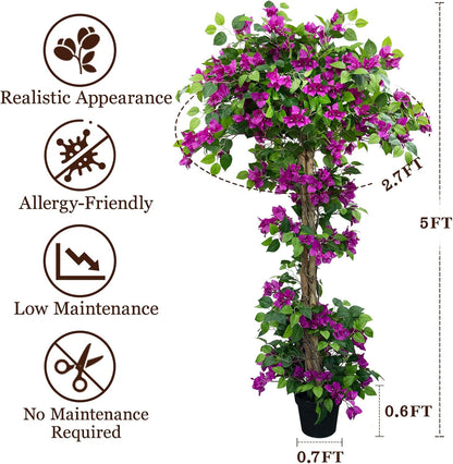5FT Bougainvillea Artificial Tree for Outdoors or Indoors