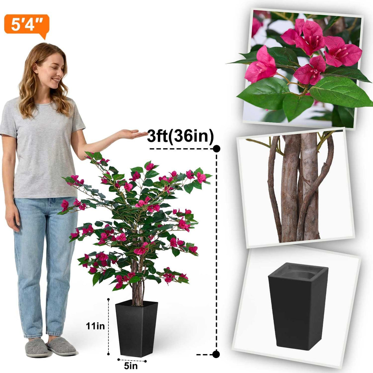 6ft Artificial Bird of Paradise Tree for Home Decor, 6 ft Faux Floor Plant Fake Silk Banana Leaf Tropical Trees with Pot for Indoor Outdoor House Living Room (6 feet Tall Including Raised Pot)