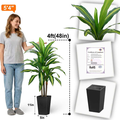 6ft Artificial Bird of Paradise Tree for Home Decor, 6 ft Faux Floor Plant Fake Silk Banana Leaf Tropical Trees with Pot for Indoor Outdoor House Living Room (6 feet Tall Including Raised Pot)