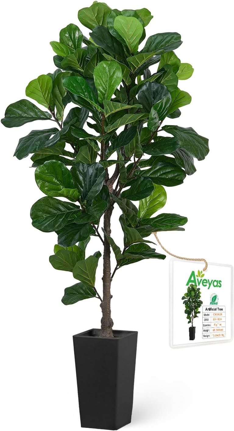 6ft Artificial Bird of Paradise Tree for Home Decor, 6 ft Faux Floor Plant Fake Silk Banana Leaf Tropical Trees with Pot for Indoor Outdoor House Living Room (6 feet Tall Including Raised Pot)