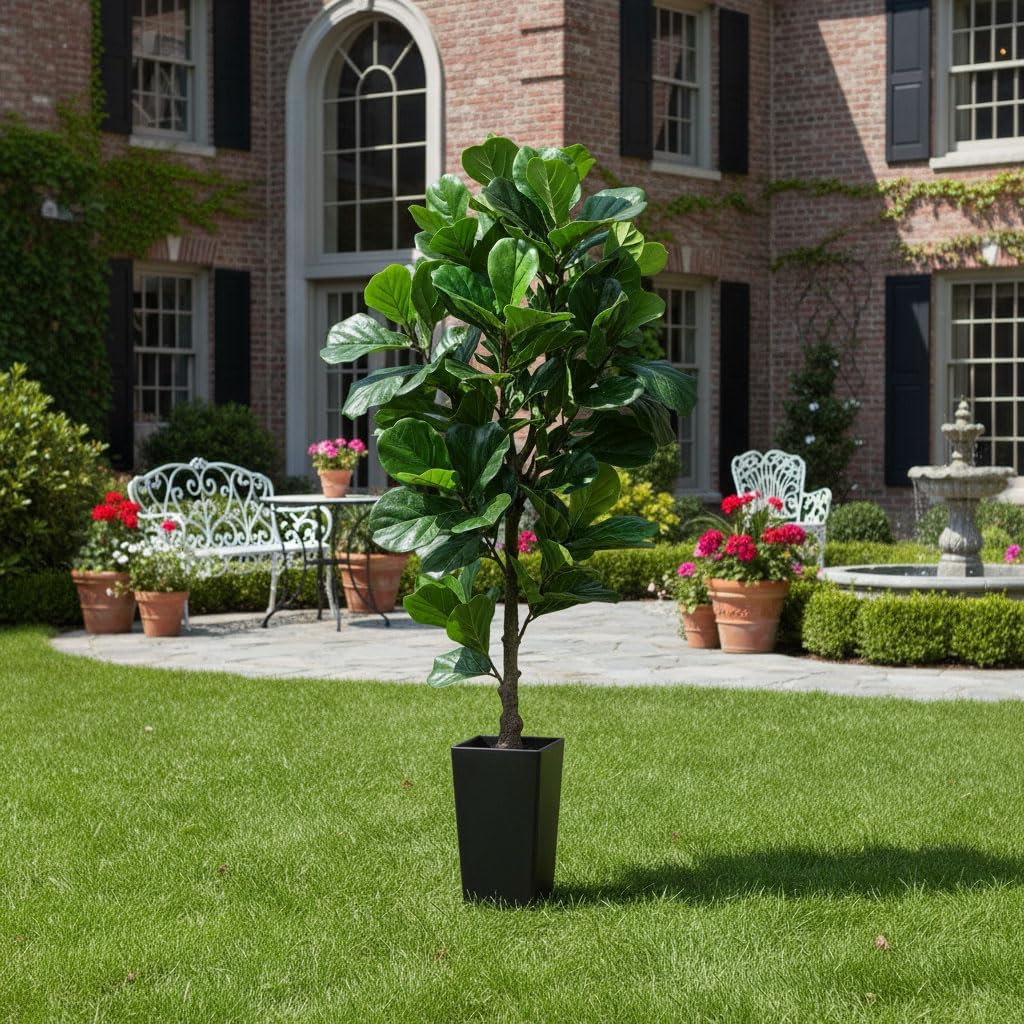 6ft Artificial Bird of Paradise Tree for Home Decor, 6 ft Faux Floor Plant Fake Silk Banana Leaf Tropical Trees with Pot for Indoor Outdoor House Living Room (6 feet Tall Including Raised Pot)