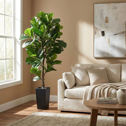 6ft Artificial Bird of Paradise Tree for Home Decor, 6 ft Faux Floor Plant Fake Silk Banana Leaf Tropical Trees with Pot for Indoor Outdoor House Living Room (6 feet Tall Including Raised Pot)