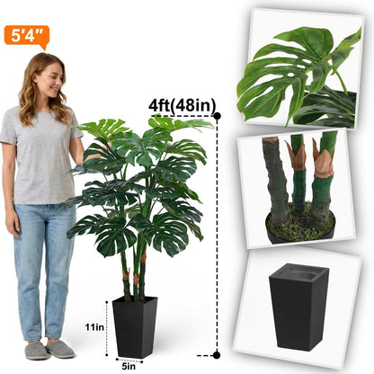 6ft Artificial Bird of Paradise Tree for Home Decor, 6 ft Faux Floor Plant Fake Silk Banana Leaf Tropical Trees with Pot for Indoor Outdoor House Living Room (6 feet Tall Including Raised Pot)