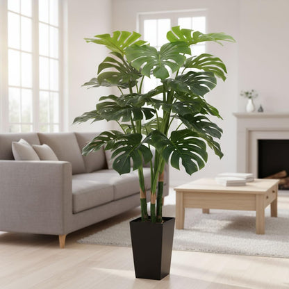 6ft Artificial Bird of Paradise Tree for Home Decor, 6 ft Faux Floor Plant Fake Silk Banana Leaf Tropical Trees with Pot for Indoor Outdoor House Living Room (6 feet Tall Including Raised Pot)