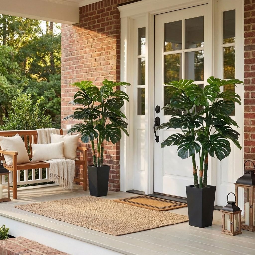6ft Artificial Bird of Paradise Tree for Home Decor, 6 ft Faux Floor Plant Fake Silk Banana Leaf Tropical Trees with Pot for Indoor Outdoor House Living Room (6 feet Tall Including Raised Pot)