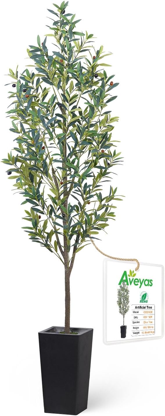 6ft Artificial Bird of Paradise Tree for Home Decor, 6 ft Faux Floor Plant Fake Silk Banana Leaf Tropical Trees with Pot for Indoor Outdoor House Living Room (6 feet Tall Including Raised Pot)