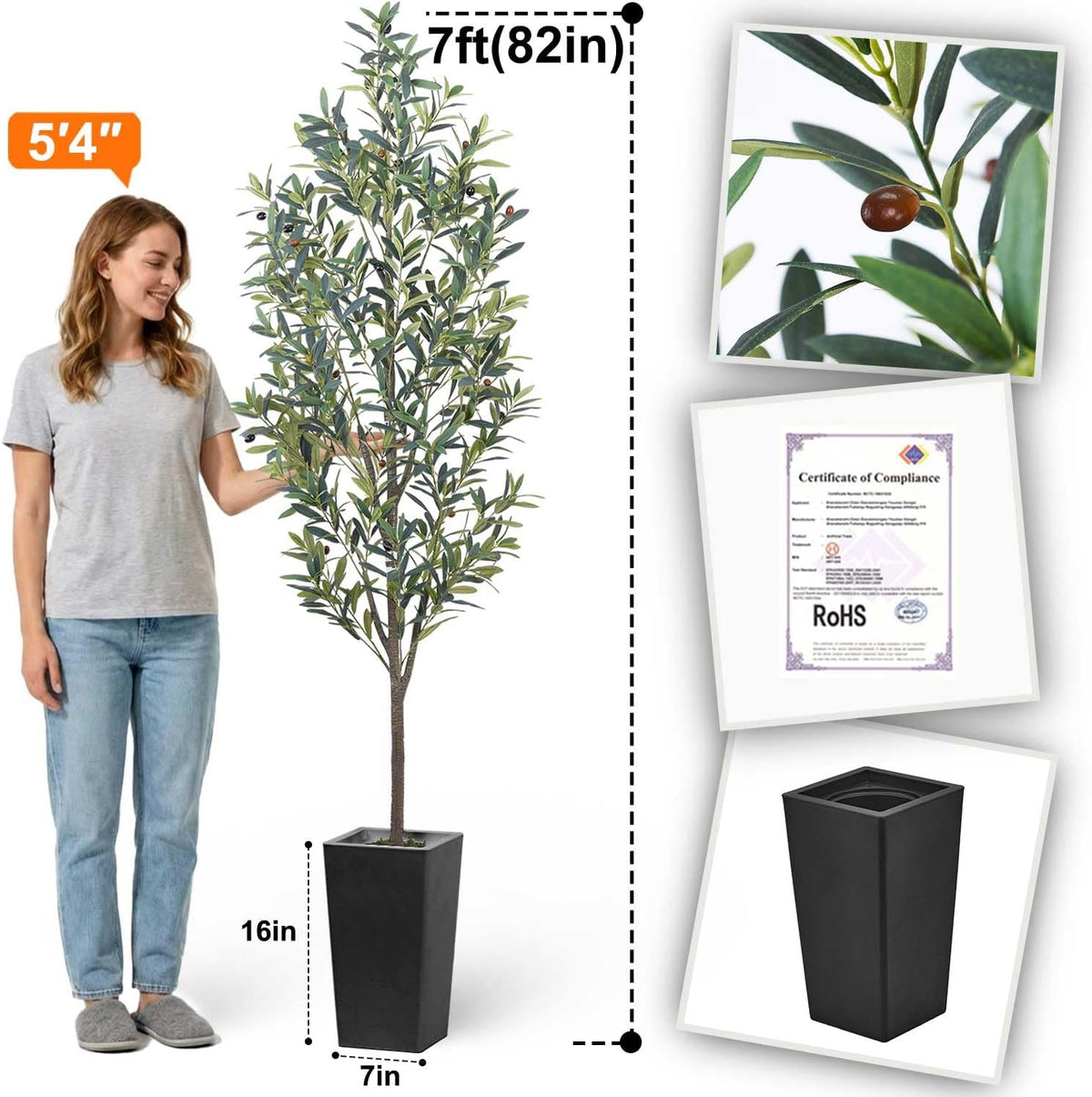 6ft Artificial Bird of Paradise Tree for Home Decor, 6 ft Faux Floor Plant Fake Silk Banana Leaf Tropical Trees with Pot for Indoor Outdoor House Living Room (6 feet Tall Including Raised Pot)