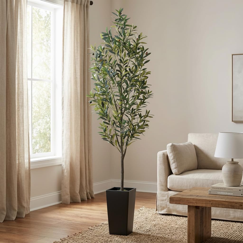 6ft Artificial Bird of Paradise Tree for Home Decor, 6 ft Faux Floor Plant Fake Silk Banana Leaf Tropical Trees with Pot for Indoor Outdoor House Living Room (6 feet Tall Including Raised Pot)