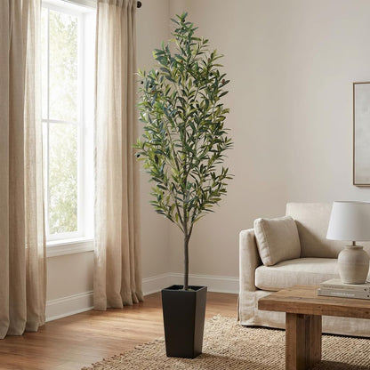 6ft Artificial Bird of Paradise Tree for Home Decor, 6 ft Faux Floor Plant Fake Silk Banana Leaf Tropical Trees with Pot for Indoor Outdoor House Living Room (6 feet Tall Including Raised Pot)