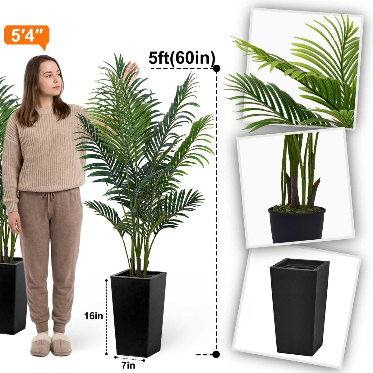 6ft Artificial Bird of Paradise Tree for Home Decor, 6 ft Faux Floor Plant Fake Silk Banana Leaf Tropical Trees with Pot for Indoor Outdoor House Living Room (6 feet Tall Including Raised Pot)