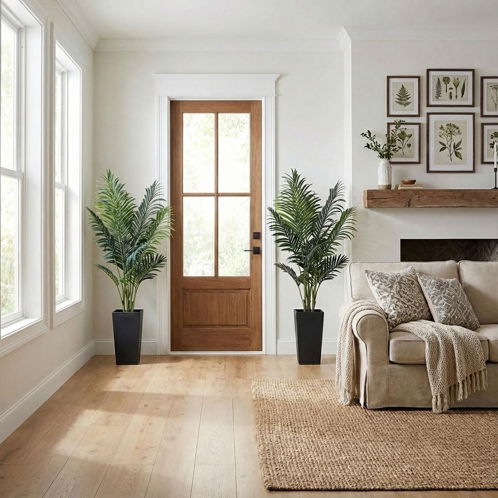 6ft Artificial Bird of Paradise Tree for Home Decor, 6 ft Faux Floor Plant Fake Silk Banana Leaf Tropical Trees with Pot for Indoor Outdoor House Living Room (6 feet Tall Including Raised Pot)