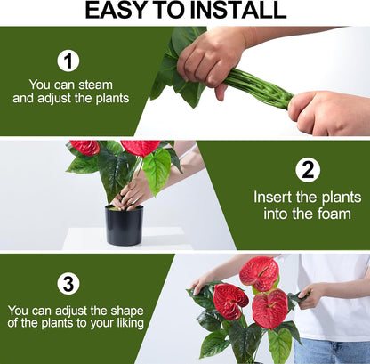 Geraniums Artificial Flowers for Outdoors, 2 Pack Potted Plants White Faux Geraniums Bush Artificial Topiaries Realistic UV Resistant Fake Flowers Plants for Planters Outside Gardens Front Door Indoor