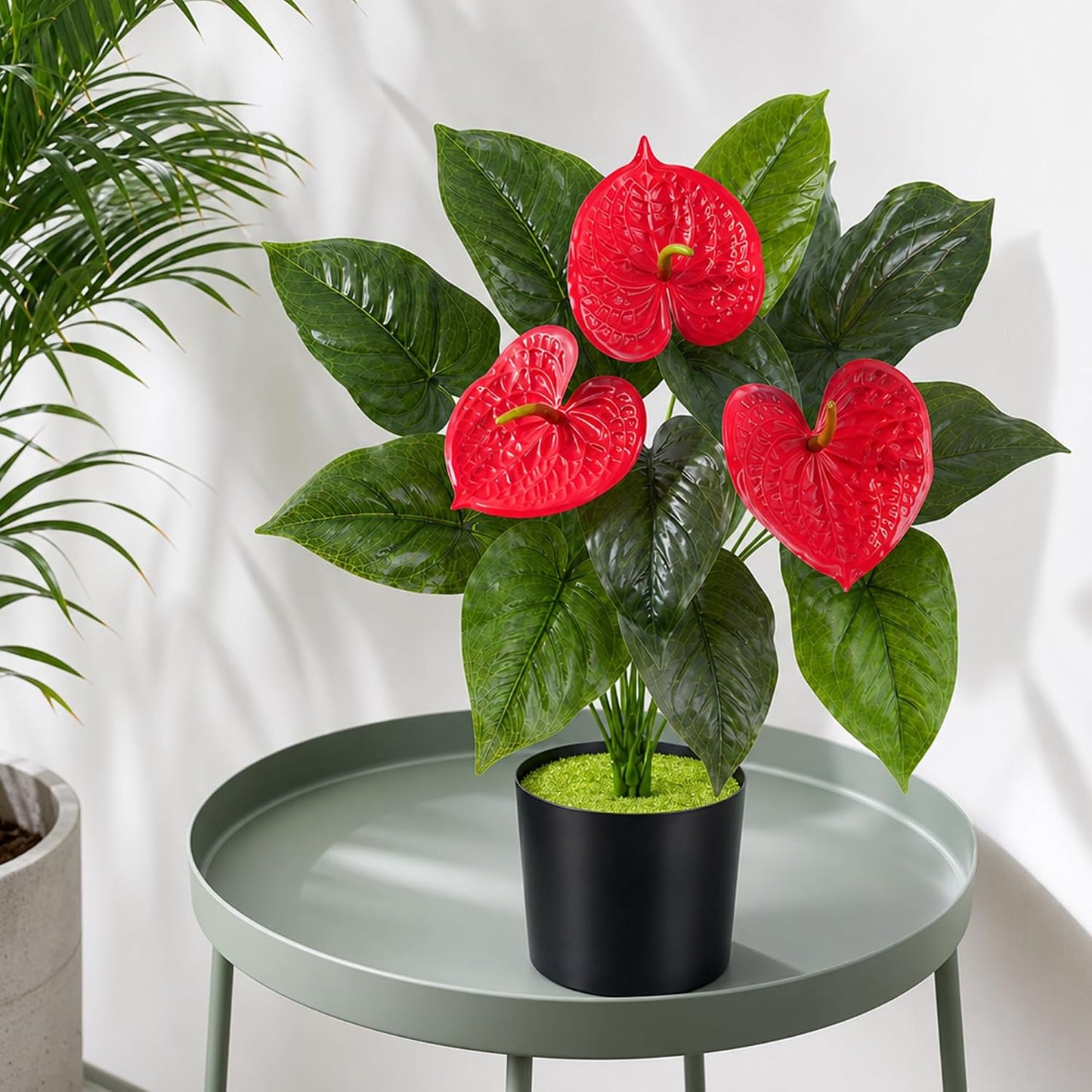 Geraniums Artificial Flowers for Outdoors, 2 Pack Potted Plants White Faux Geraniums Bush Artificial Topiaries Realistic UV Resistant Fake Flowers Plants for Planters Outside Gardens Front Door Indoor