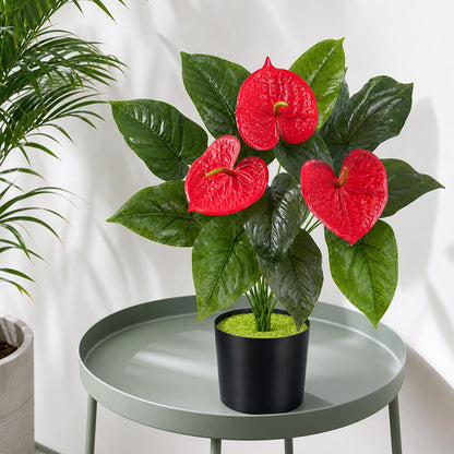 Geraniums Artificial Flowers for Outdoors, 2 Pack Potted Plants White Faux Geraniums Bush Artificial Topiaries Realistic UV Resistant Fake Flowers Plants for Planters Outside Gardens Front Door Indoor