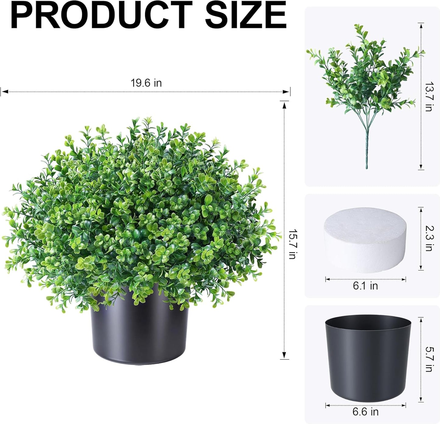Geraniums Artificial Flowers for Outdoors, 2 Pack Potted Plants White Faux Geraniums Bush Artificial Topiaries Realistic UV Resistant Fake Flowers Plants for Planters Outside Gardens Front Door Indoor