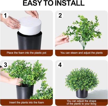 Geraniums Artificial Flowers for Outdoors, 2 Pack Potted Plants White Faux Geraniums Bush Artificial Topiaries Realistic UV Resistant Fake Flowers Plants for Planters Outside Gardens Front Door Indoor