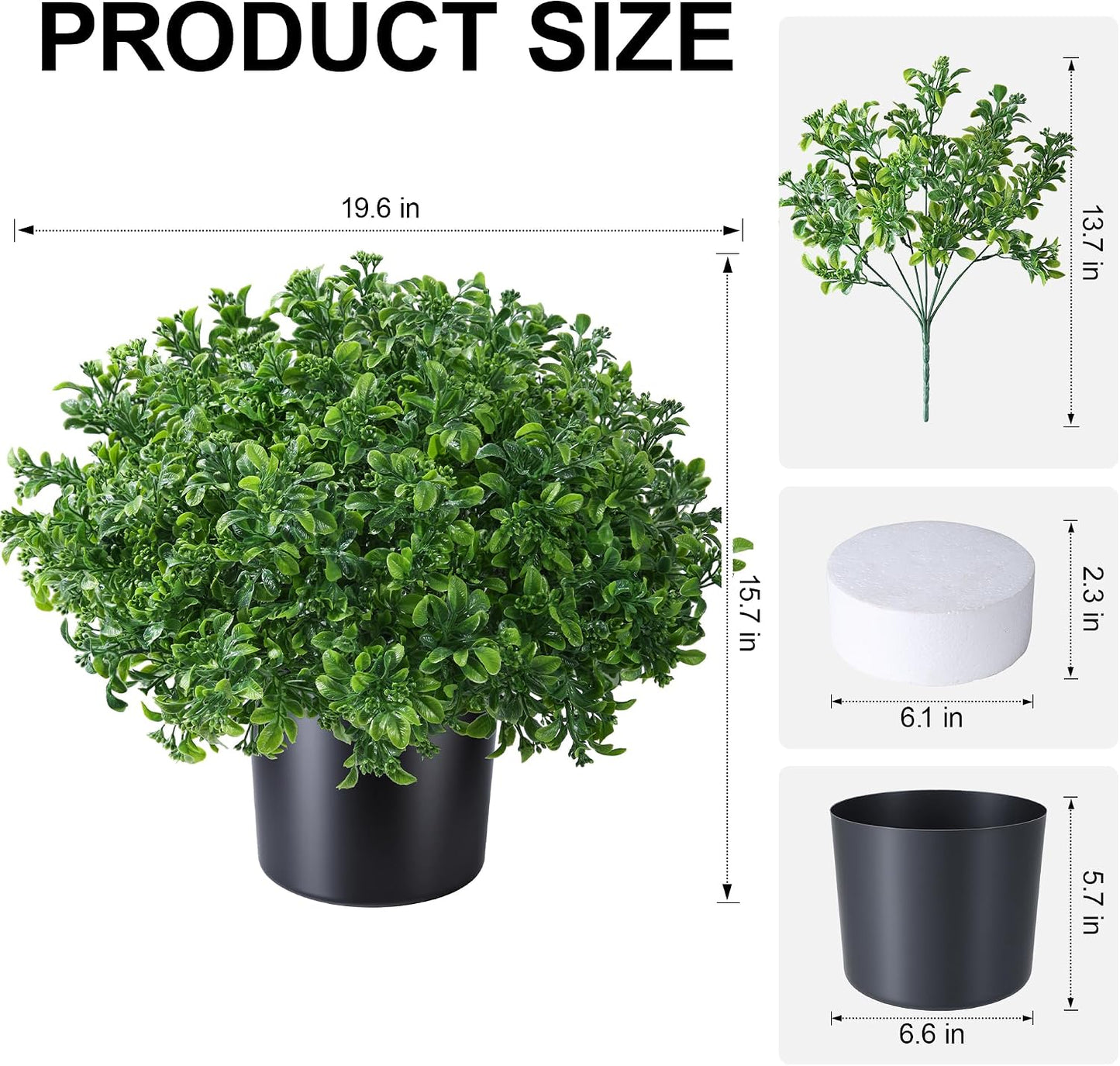 Geraniums Artificial Flowers for Outdoors, 2 Pack Potted Plants White Faux Geraniums Bush Artificial Topiaries Realistic UV Resistant Fake Flowers Plants for Planters Outside Gardens Front Door Indoor