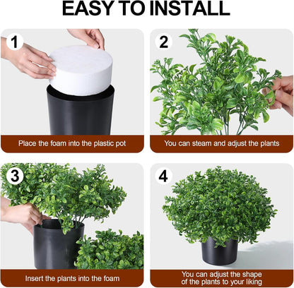 Geraniums Artificial Flowers for Outdoors, 2 Pack Potted Plants White Faux Geraniums Bush Artificial Topiaries Realistic UV Resistant Fake Flowers Plants for Planters Outside Gardens Front Door Indoor