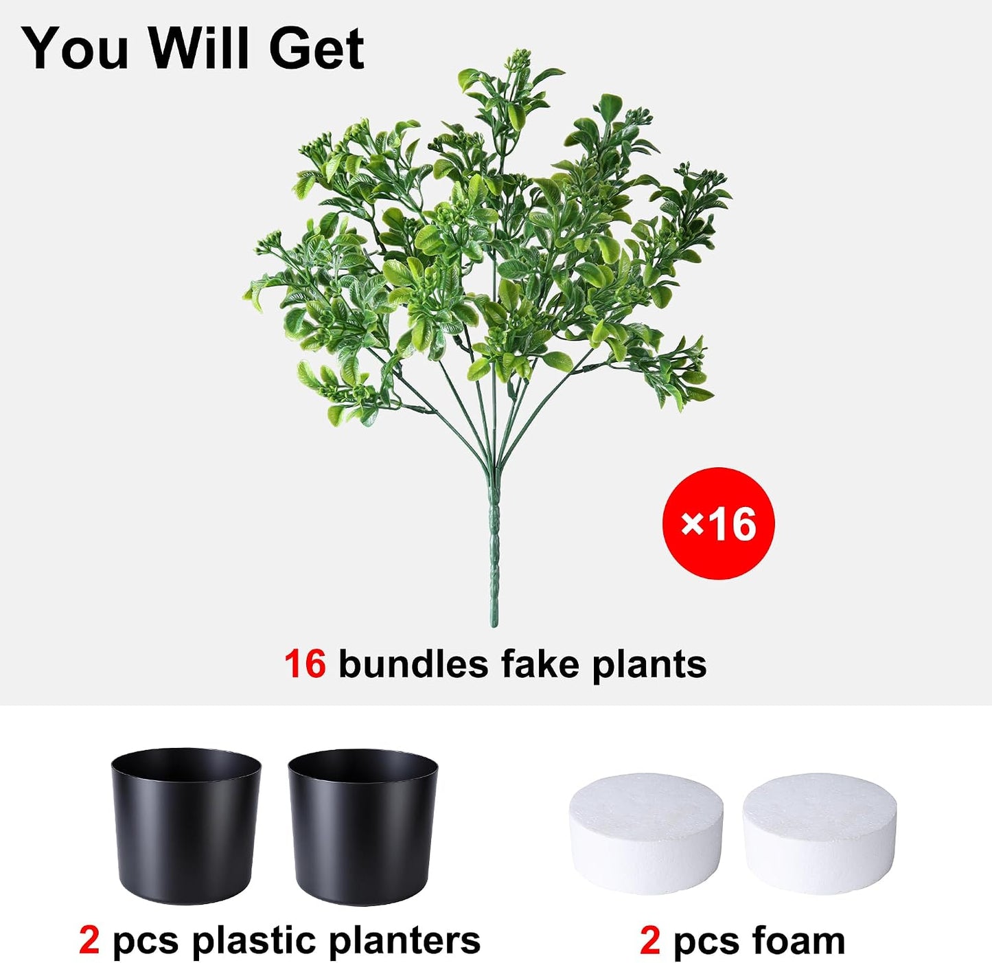 Geraniums Artificial Flowers for Outdoors, 2 Pack Potted Plants White Faux Geraniums Bush Artificial Topiaries Realistic UV Resistant Fake Flowers Plants for Planters Outside Gardens Front Door Indoor